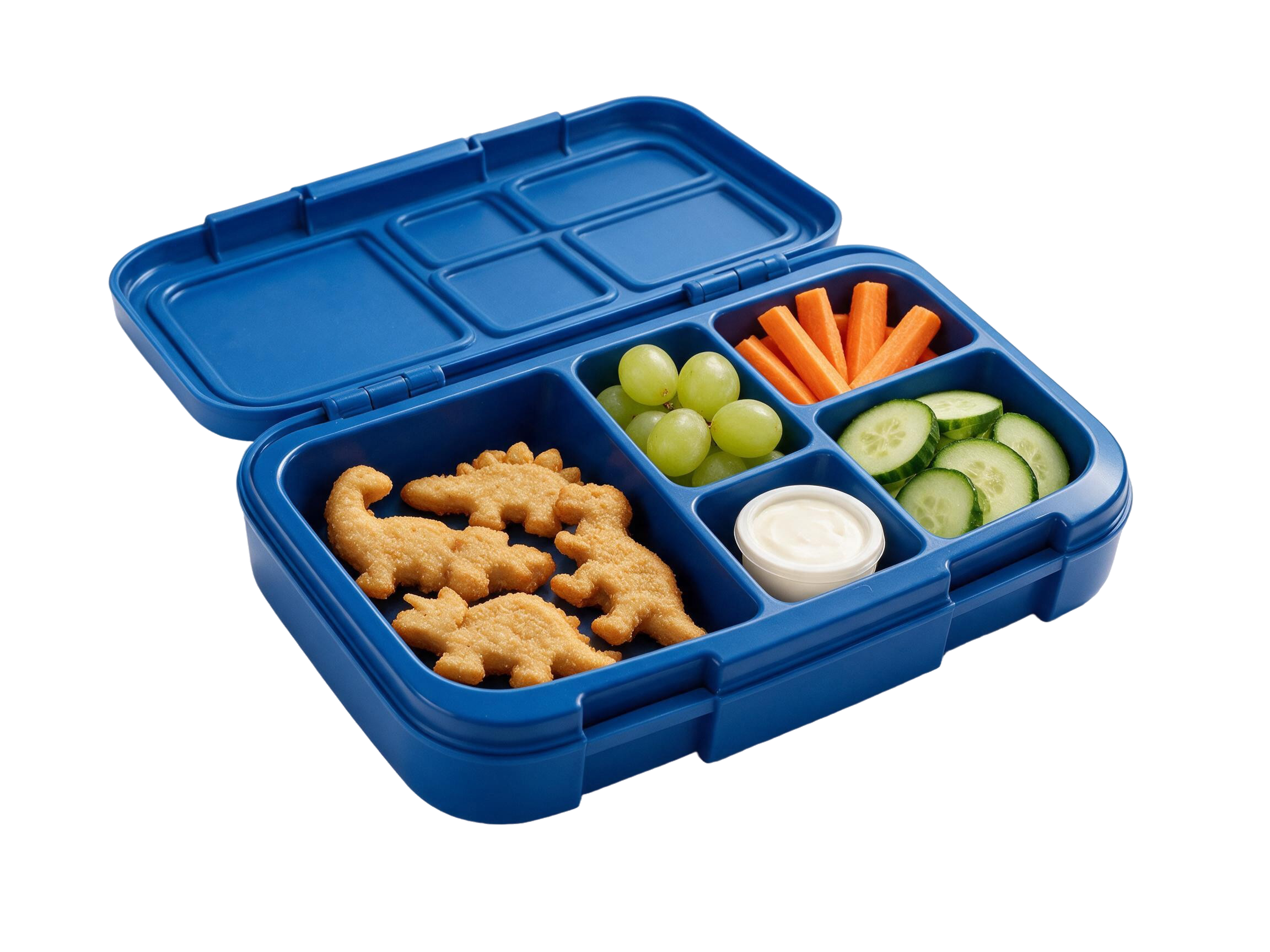 Watson Ridge dinosaur chicken nugget lunchbox with fruit and vegetables