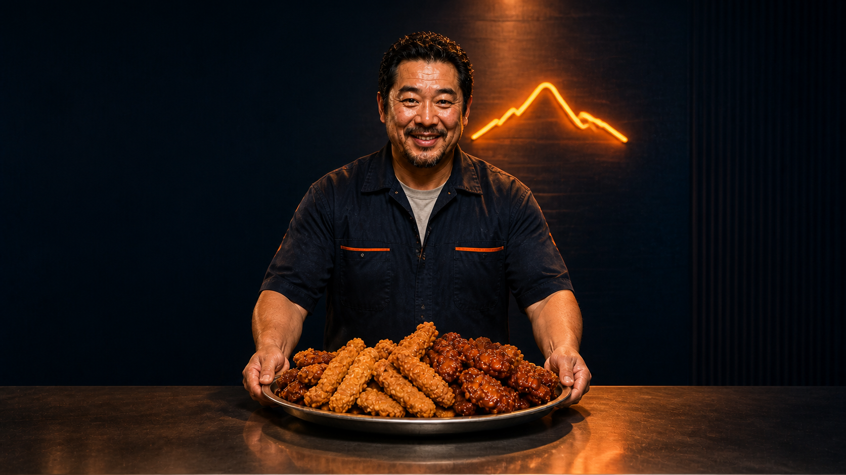 A meal maker presents a tray of Watson Ridge chicken